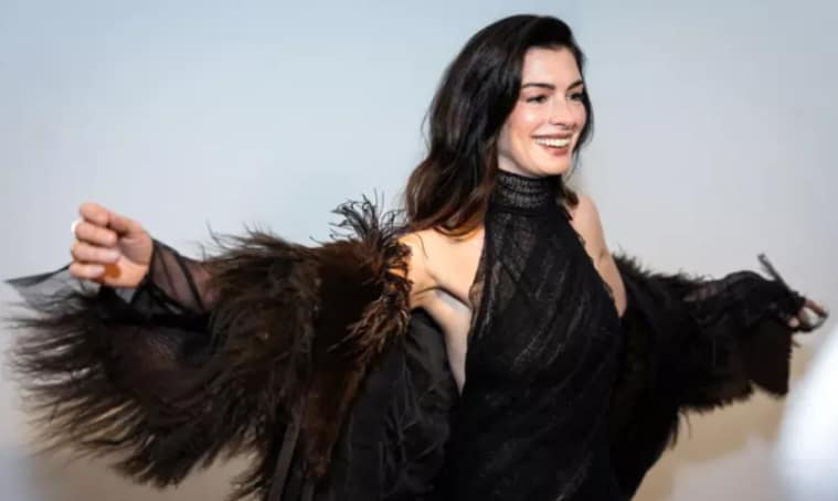 Anne Hathaway embraces sheer style at Ralph Lauren show –
