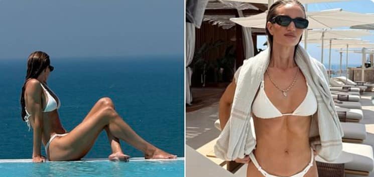 Rosie Huntington-Whiteley Wows in Plunging White Bikini During Turkish Getaway