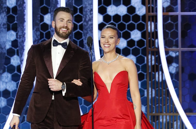 Chris Evans Presenting, Wearing Omega De Ville Tresor Co-Axial Master Chronometer