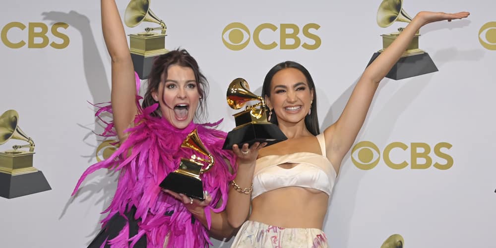 Emily Bear (right) at the Grammy Awards.