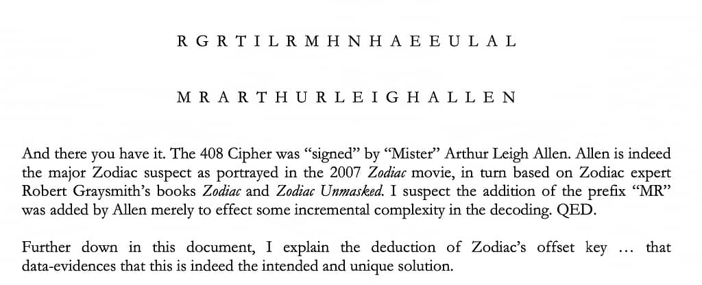 Zodiac Killer Identity Arthur Leigh Allen