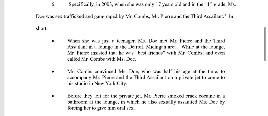 Diddy Lawsuit PDF 2024 Trafficking