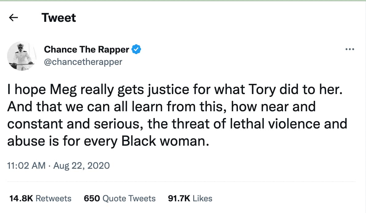 Chance The Rapper Supporting Megan Thee Stallion