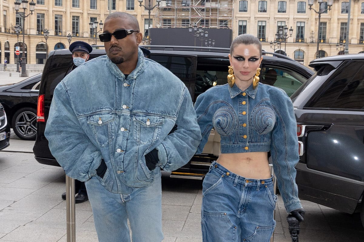Julia Fox and Kanye West During Haut Couture Week in Paris