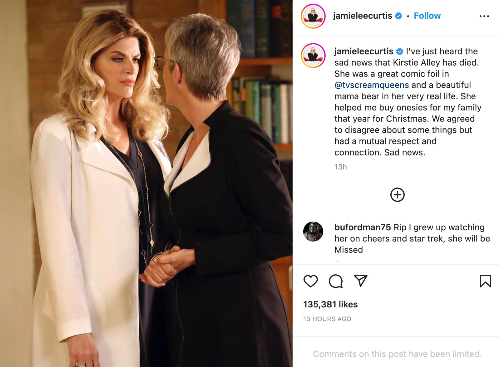 kirstie alley and jamie lee curtis