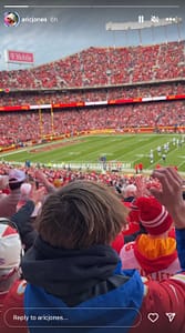 Who was Taylor Swift sitting with at the Chiefs game last night?- Aric Jones
