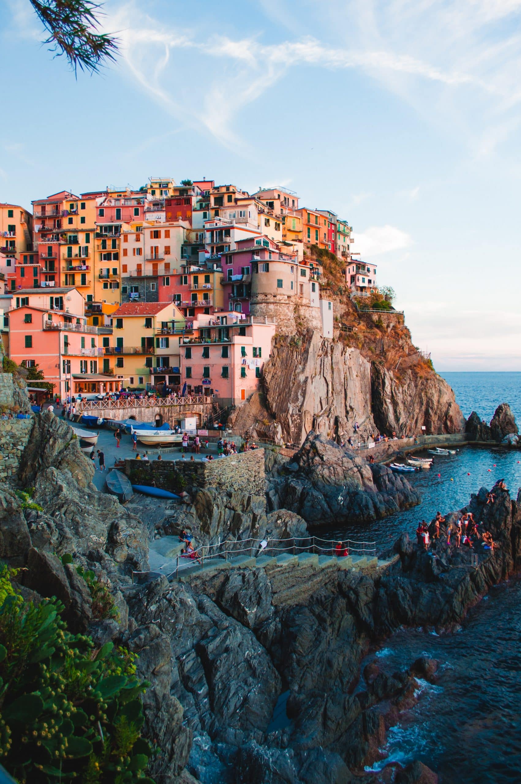 Arial shot of Manarola, Italy