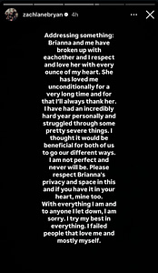 Zach Bryan and Brianna Chickenfry Split Publicly