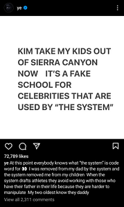 Kanye Wests instagram post