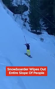 Snowboarder Wipes Out Slope Of People Austria Video Watch