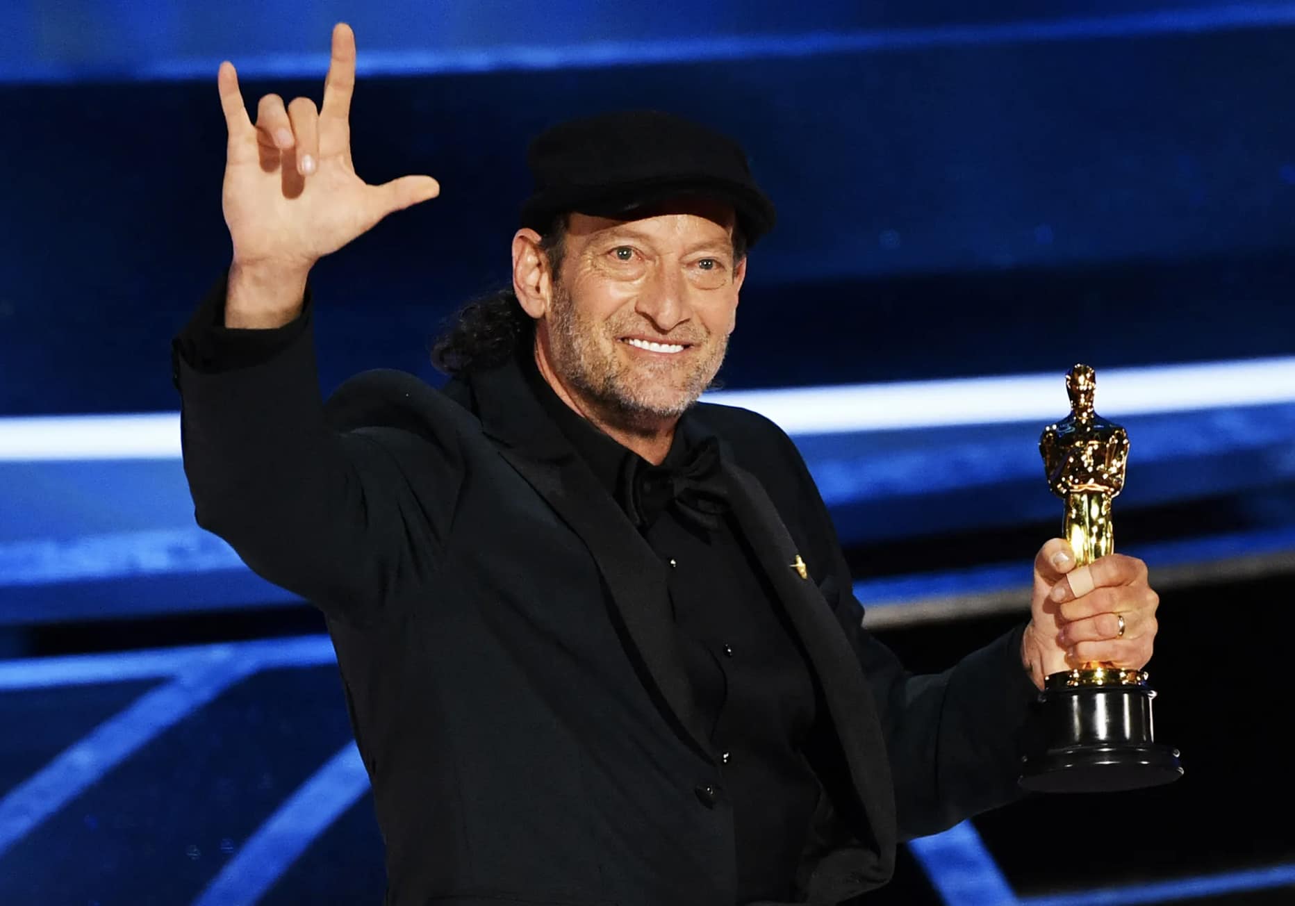 Troy Kotsur at the Oscars.