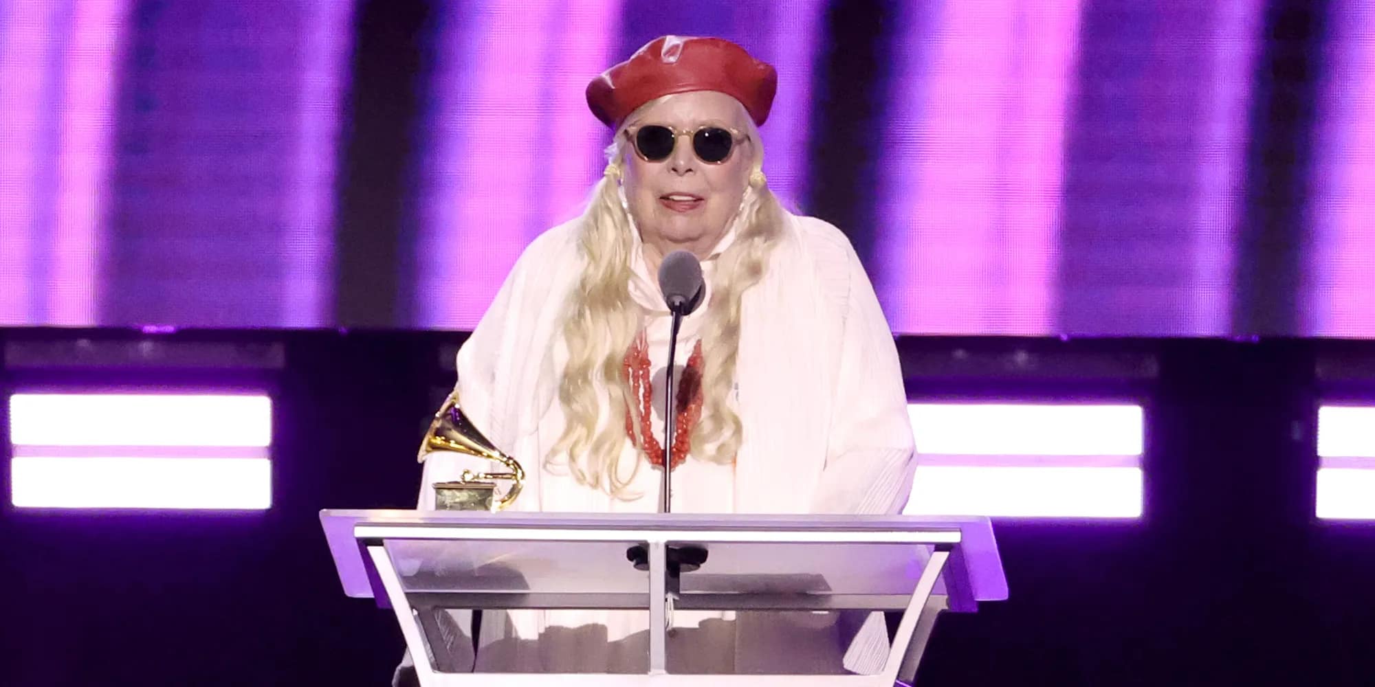 Joni Mitchell at the Grammy Awards.