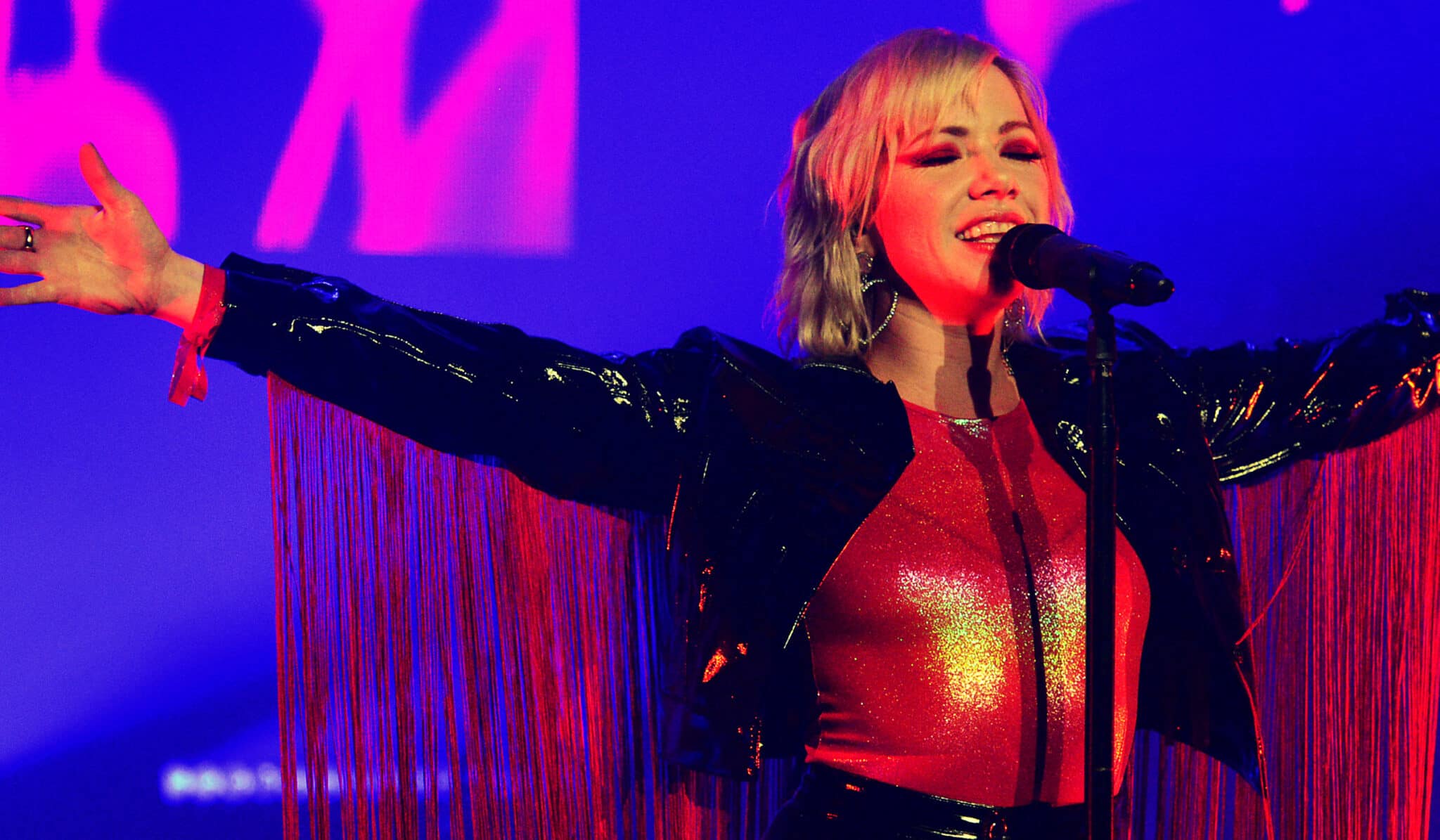 Carly Rae Jepsen performing.