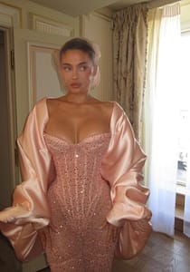 Kylie Jenner Bedazzles Paris Fashion Week in Pink Dress