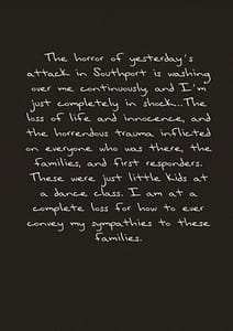 Taylor Swift Statement Following Southport Stabbing