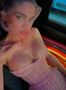 Kylie Jenner Bedazzles Paris Fashion Week in Pink Dress