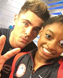 Zac Efron Congratulates Long-Time Friend Simone Biles
