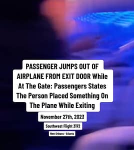 passenger jumps out of plane