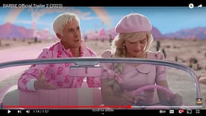 Margot Robbie as Barbie and Ryan Gosling as Ken