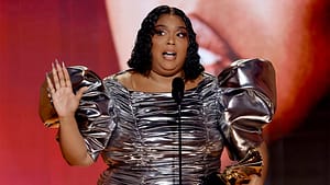 Lizzo accepts the Record Of The Year award for “About Damn Time” onstage during the 65th GRAMMY Awards