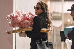 Ines de Ramon receives bouquet of flowers on Valentine's Day