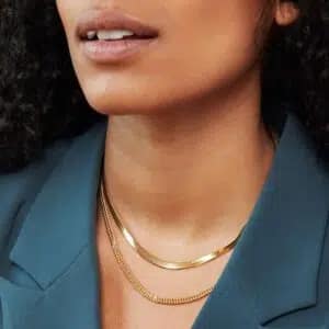 gold herringbone necklace