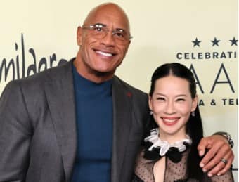 Dwayne Johnson Supports Lucy Liu at AAPI Celebration
