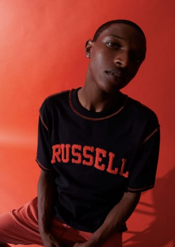 A$AP Worldwide x Russell Athletic Black Logo T-Shirt