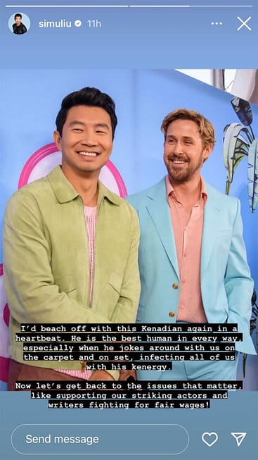 Simu Liu addresses friendship with Ryan Gosling.