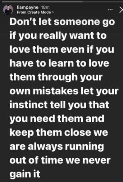 Liam Expresses Regret