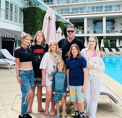 Tori Spelling and her family.