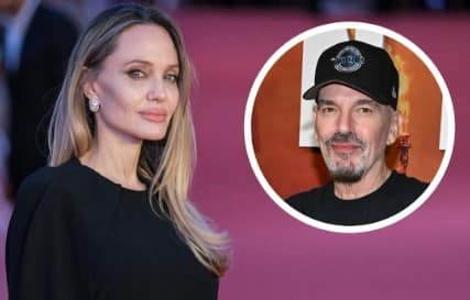Angelina Jolie Leaning on Billy Bob Thornton