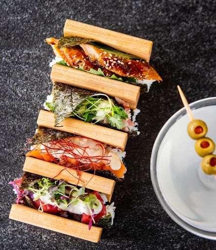 a club sandwhich at toronto's luxury rooftop bar harriet