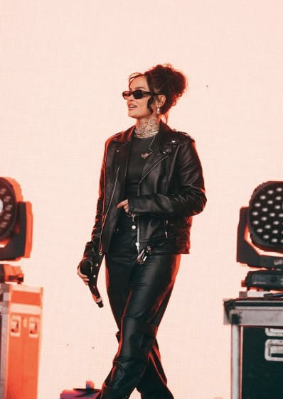 Leather jacket and leather pants