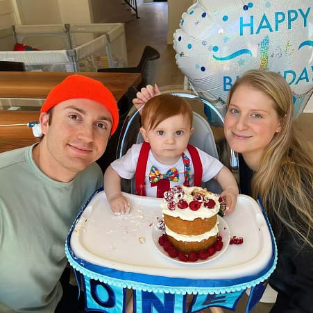 Meghan Trainor, Daryl Sabara and their first child, Riley.