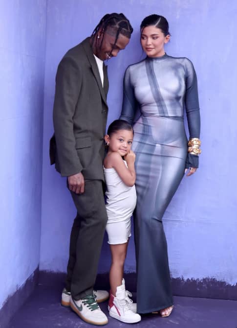 Kylie Jenner, Travis Scott, Stormi Webster on Billboard Red Carpet