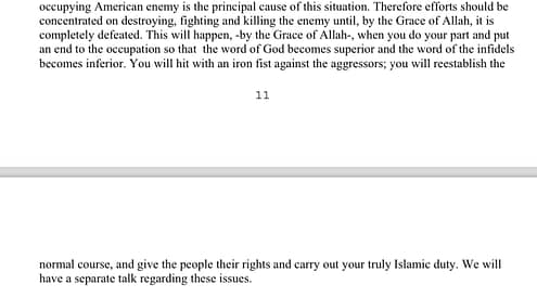 Oussama ben laden letter