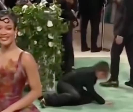 Met Gala Staff Worker Falls Video