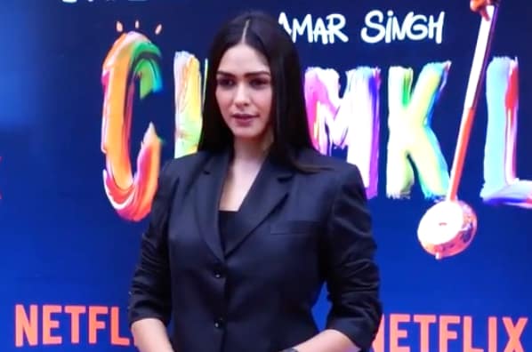 Mrunal Thakur Chamkila Screening Outfit Fashion Style