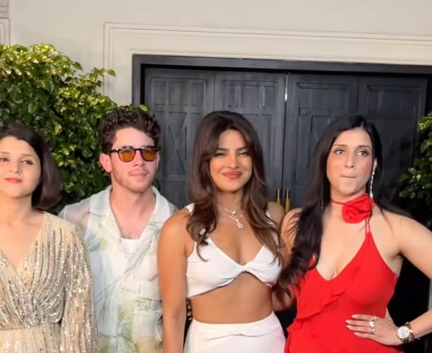 Priyanka Chopra and Nick Jonas At Mannara Chopra Birthday