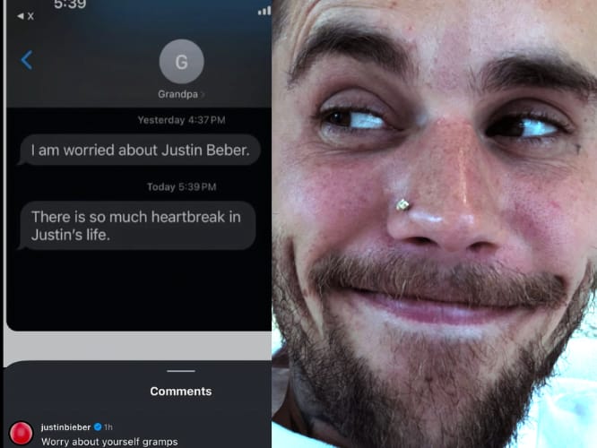 Justin Bieber Grandpa Text Message Viral