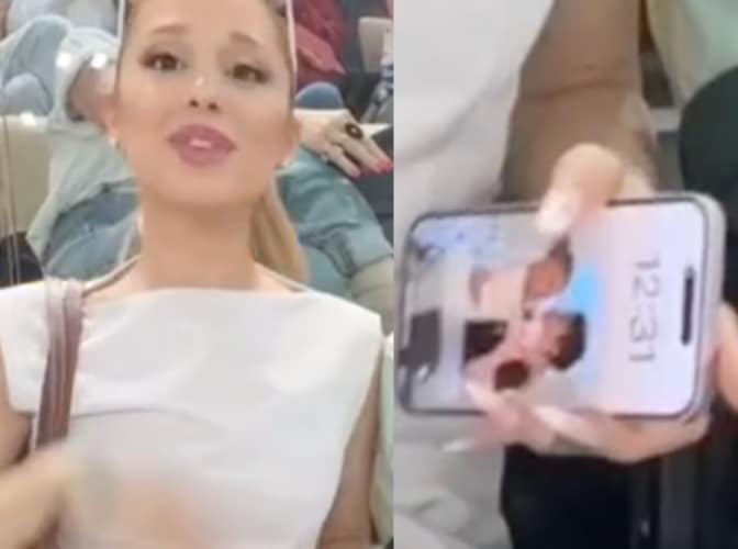 Ariana Grande Phone Background Boyfriend Ethan Slater?