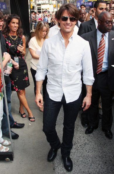 Tom Cruise in a buttoned down shirt.