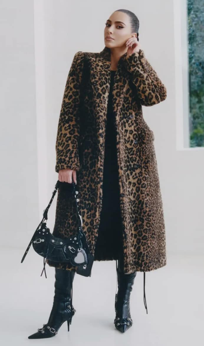 Kim Kardashian wearing Le Cagole bag and boots in February 2022 Balenciaga campaign