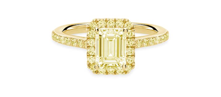 Yellow Emerald Cut Engagement Ring