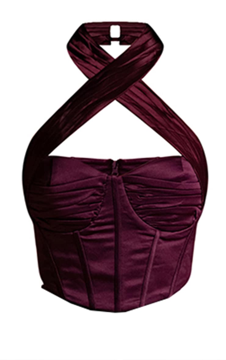 halter plum top