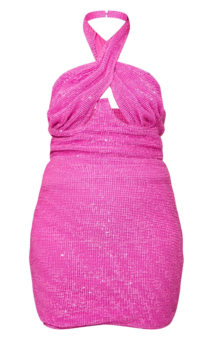 pink sequin dress