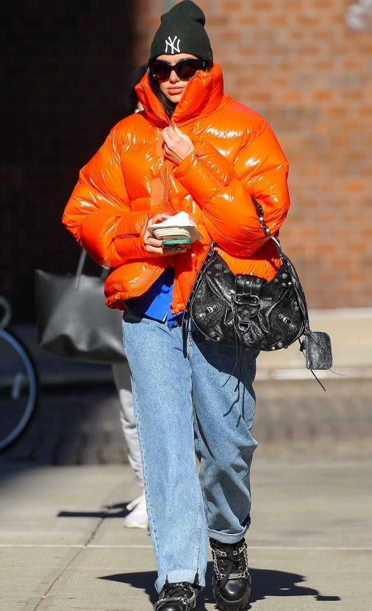 Dua Lipa wearing the Le Cagole