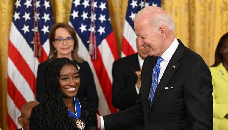 Olympic Gymnast Simone Biles Receives Medal of Freedom Award