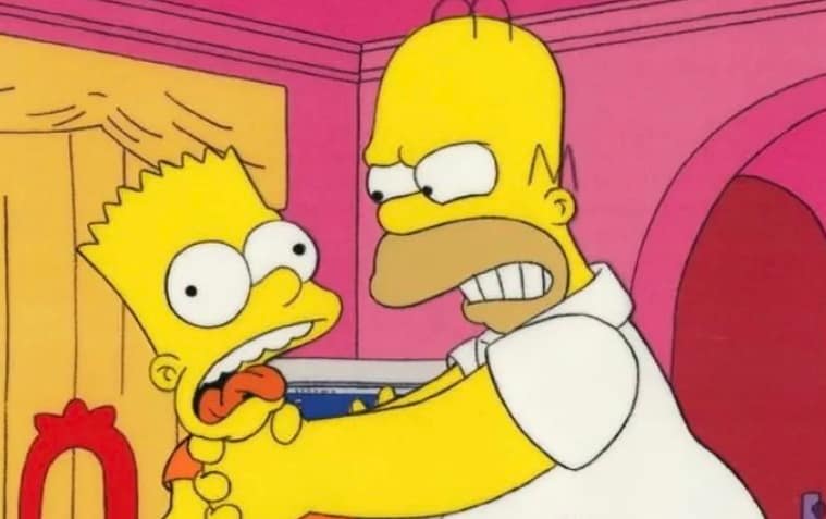 Homer strangle Bart